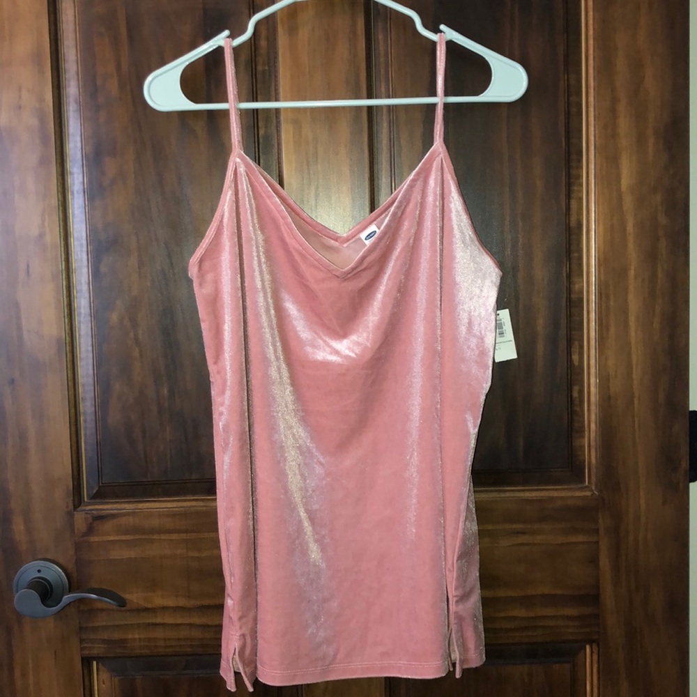 NWT blush Old Navy faux velvet tank top